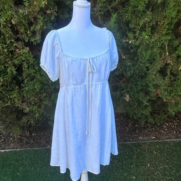 Women’s L.A. Hearts by PacSun White Midi Sun Dress with Tie String size Large - Picture 1 of 4